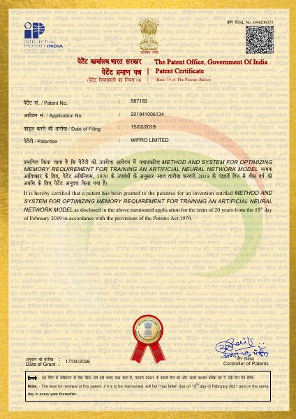 Patent certificate-201941006134