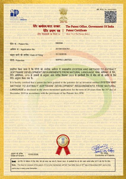 Patent Certificate-201941054761